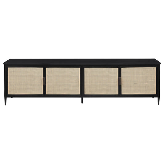 Amherst 4-door 78-inch Metal TV Stand Media Console Black
