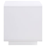 Paseo Square End Side Table White High Gloss