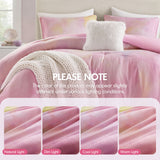 Watercolor Tie Dye Comforter Set with Throw Pillow, Pink