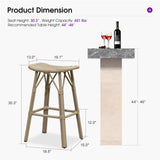 PURPLE LEAF Outdoor Bar Stools Set of 2 Backless Rattan Barstools with Saddle Seat and Footrest All Weather Aluminum Bar Chairs for Patio Kitchen Island Pool Balcony