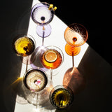 Vintage Art Deco Coupe for Champagne, Martini, Cocktails | Set of 6 | 7 oz (Muted)