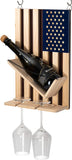 American Flag Wall Mounted Wine Rack, Beautiful Wine & Bottle Holder