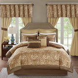 24-Piece Traditional Paisley Room-in-A-Bag Set, Brown