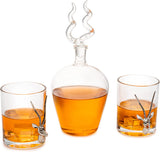 Stag Antler Whiskey Decanter Set 8.5" H, 750ml