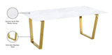 Cameron Gold Stainless Steel Dining Table with Solid Stone Top - Contemporary Elegance for Your Home