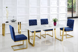 Cameron Gold Stainless Steel Dining Table with Solid Stone Top - Contemporary Elegance for Your Home