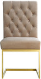 Cameron Velvet Dining Chair Set - Contemporary Design with Gold Stainless Steel Base and Deep Tufting