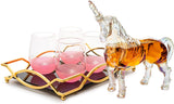 Iridescent Unicorn Wine Whiskey Decanter Set 750ml