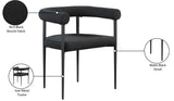 Louie Dining Chair Set of 2 - Modern Curved Back Design with Luxe Fabric and Durable Metal Frame