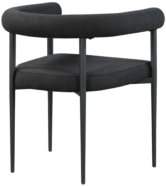 Louie Dining Chair Set of 2 - Modern Curved Back Design with Luxe Fabric and Durable Metal Frame