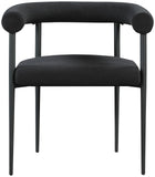 Louie Dining Chair Set of 2 - Modern Curved Back Design with Luxe Fabric and Durable Metal Frame