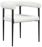 Louie Dining Chair Set of 2 - Modern Curved Back Design with Luxe Fabric and Durable Metal Frame