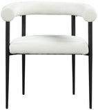 Louie Dining Chair Set of 2 - Modern Curved Back Design with Luxe Fabric and Durable Metal Frame