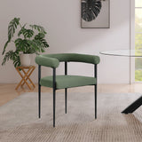 Louie Dining Chair Set of 2 - Modern Curved Back Design with Luxe Fabric and Durable Metal Frame