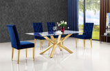 Capri Contemporary Dining Chairs - Set of 2 with Plush Tufting and Gold Stainless Steel Legs