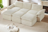 VELLO 111" 3-Seater Sofa with 3 Ottomans