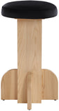 Wyatt Stool - Art Deco Velvet Bar or Counter Stool with Luxe Cushioned Seat and Natural Ash Finish