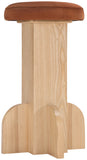 Wyatt Stool - Art Deco Velvet Bar or Counter Stool with Luxe Cushioned Seat and Natural Ash Finish