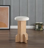 Wyatt Stool - Art Deco Velvet Bar or Counter Stool with Luxe Cushioned Seat and Natural Ash Finish
