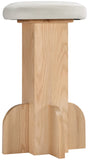 Wyatt Stool - Art Deco Velvet Bar or Counter Stool with Luxe Cushioned Seat and Natural Ash Finish
