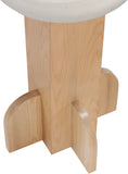 Wyatt Stool - Art Deco Velvet Bar or Counter Stool with Luxe Cushioned Seat and Natural Ash Finish