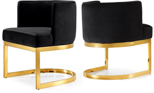 Gianna Velvet Dining Chair - Contemporary Retro Design with Plush Comfort and Stunning Gold Base