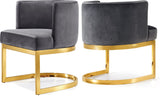 Gianna Velvet Dining Chair - Contemporary Retro Design with Plush Comfort and Stunning Gold Base