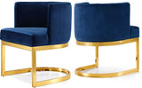 Gianna Velvet Dining Chair - Contemporary Retro Design with Plush Comfort and Stunning Gold Base