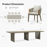 PURPLE LEAF Hailar Outdoor Dining Set for Family, Aluminum Outdoor Patio Table and Chairs Set with Olefin Cushions, Patio Furniture Set for Garden or Deck