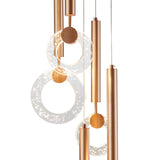 Glitter Rings Flush Chandelier // Bronze