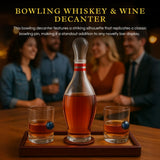 The Wine Savant Bowling Decanter, Sports Themed Whiskey Gift Set - Clear