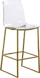 Lumen Contemporary Counter Stool - Chic Metal Frame with Acrylic Seat for Stylish Breakfast Bar Use