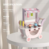 ROBUD Pink Wooden Ice Cream Cart Walker