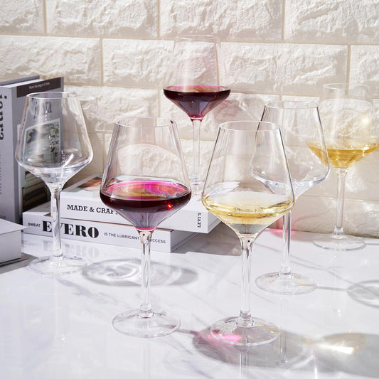 Unbreakable Stemmed Wine Glasses, Tritan Acrylic | Set of 6, (18oz)