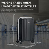 Wine Bottle Suitcase Aluminum | Holds 12 Standard 750 ML Bottles (26 IN)