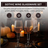 Handstand Skeleton Goblet Collectible Wine Glasses | Set of 2