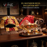 Western Cowboy & El Matador Bull Whiskey Decanter Set
