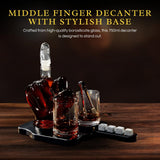 Middle Finger Whiskey Decanter Set With Whiskey Stones - Scotch
