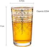 Gold Moroccan Glasses Artisan Hand-Made Multipurpose 220 ml