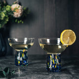 Stemless Margarita Glass – Set of 4 - Luxury Hand Blown Confetti Margaritas