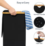 Fine Living 85L Slim Laundry Hamper with Lid & Handles, black