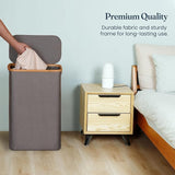 Fine Living 85L Slim Foldable Laundry Hamper with Lid, gray