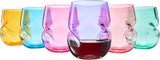 Khen Unbreakable Aerating Stemless Wine Glasses Set of 6-13 oz Colored Glass