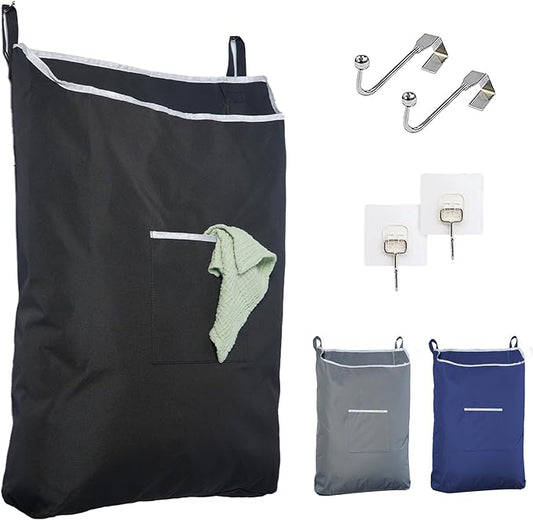Door Hanging Laundry Bag - Black - L