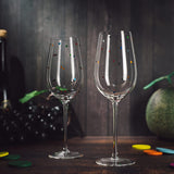 Polka Dot Stemmed Wine Glasses 16 Ounces Set of 2