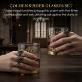 Golden Spider Whiskey Glasses Set of 2