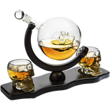 Skull Skeleton Wine & Whiskey Globe Decanter Set - 850 mL