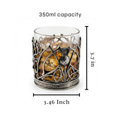 Stag Whiskey Glass, Single Piece, 11.8oz 3.7in Clear Borosilicate Alloy Sleeve