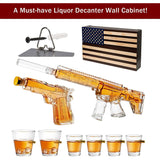 AR15 Whiskey Gun Decanter Flag Set - 1000ml Rifle & Pistol Set