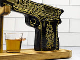 (UAE ONLY) Glass Hand Painted Pistol Whiskey Gun Decanter